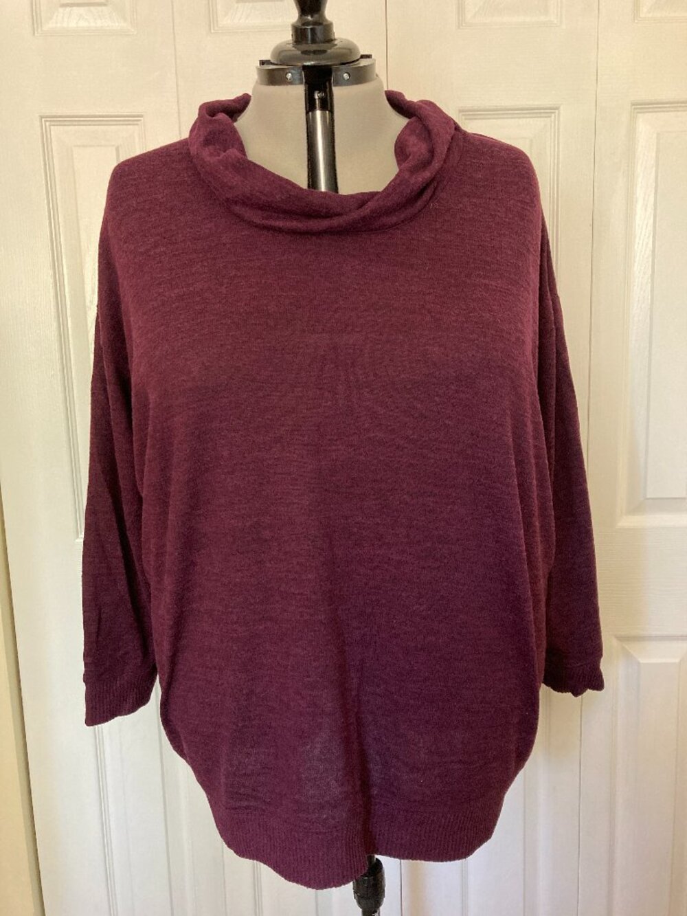 Torrid 4 Lightweight Super Soft Eggplant Purple Cowl Neck Sweater